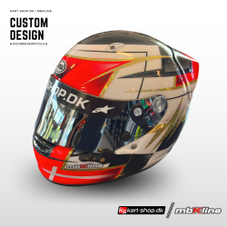 Arai SK-6 - Size M - Custom MBKLine - Kart-shop.dk- hvid/rd/sort/guld