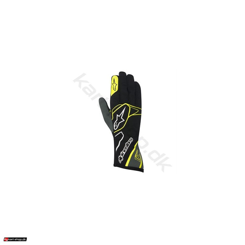 Alpinestars Tech 1-K handske, sort/anthracite/gul fluo, str. M
