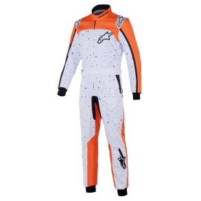 Alpinestars KMX-9 v3 graph karting kredragt, hvid/orange/sort, str. 40 - 60