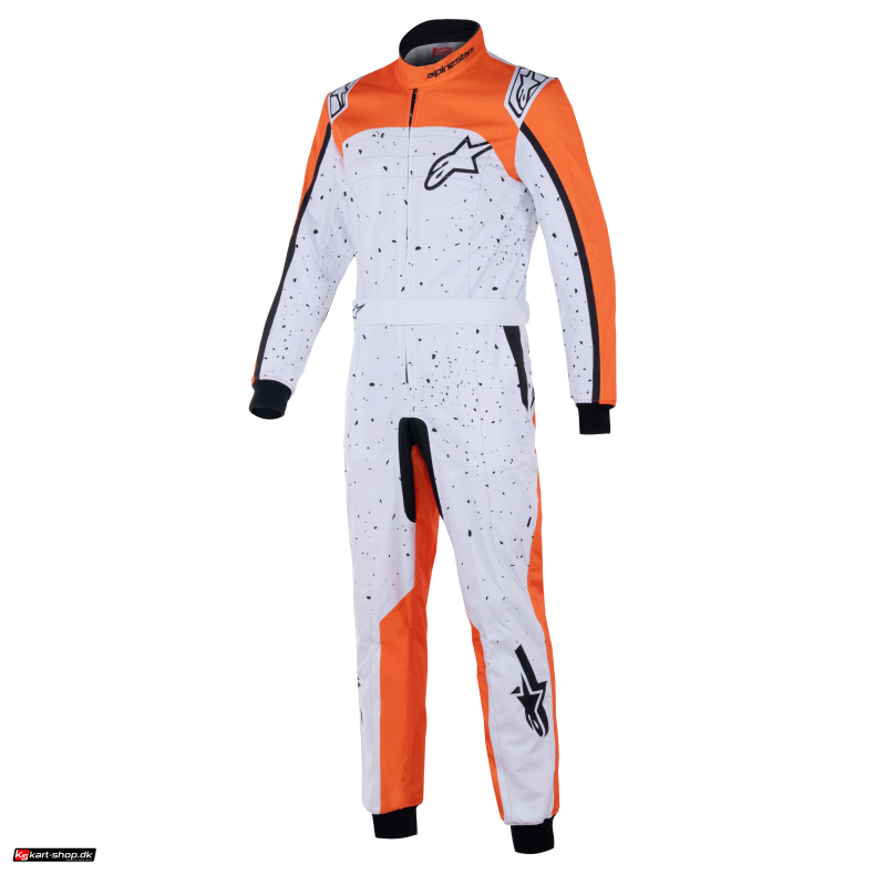 Alpinestars KMX-9 v3 graph karting kredragt, hvid/orange/sort, str. 40 - 60