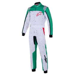 Alpinestars KMX-9 v3 graph karting kredragt, hvid/grn/rd, str. 40 - 60