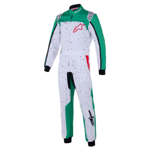 Alpinestars KMX-9 v3 graph 6 karting kredragt, hvid/grn/rd, Str. 120 - 150