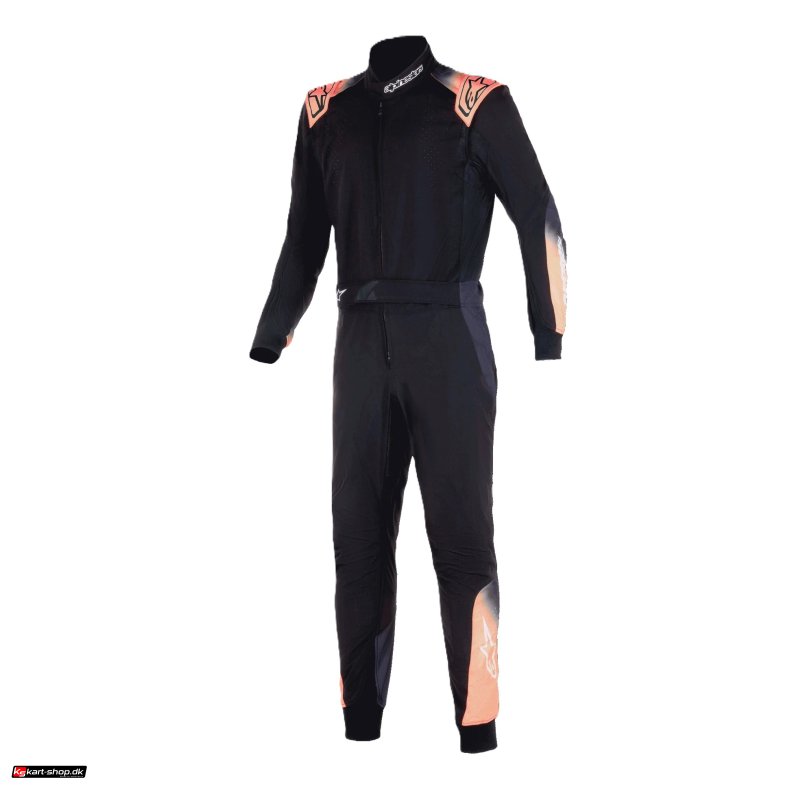 Alpinestars KMX-5 V3 karting kredragt, sort, hvid, orange fluo, str. 40 - 60