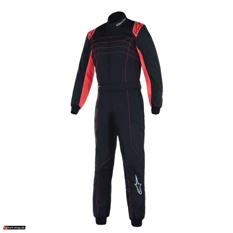 Alpinestars KMX 9 v3 karting kredragt, sort/rd fluo str. 40 - 60