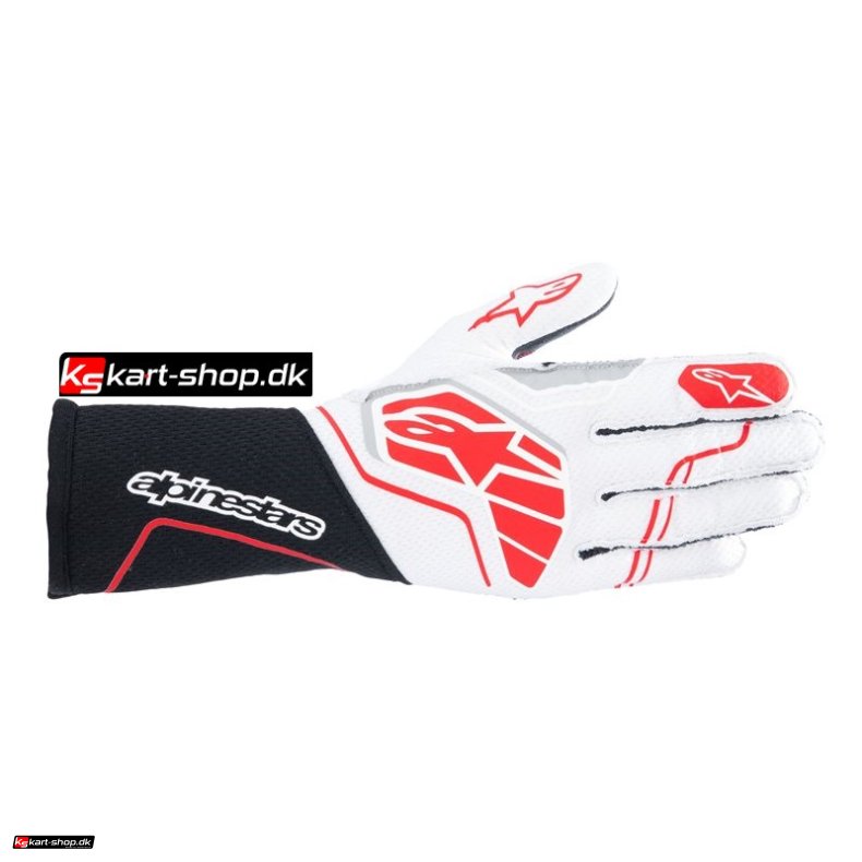 Alpinestars Tech-1 ZX v4 handske, sort, hvid og rd, str. S - XXL 
