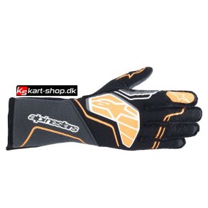 Alpinestars Tech-1 ZX v4 handske, sort og orange fluo, str. S - XXL 