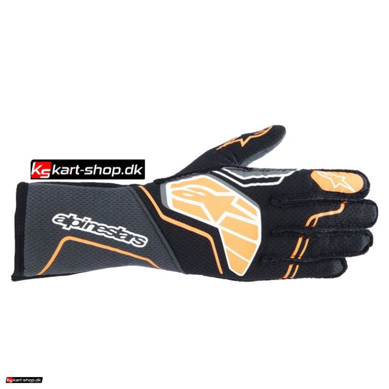 Alpinestars Tech-1 ZX v4 handske, sort og orange fluo, str. S - XXL 