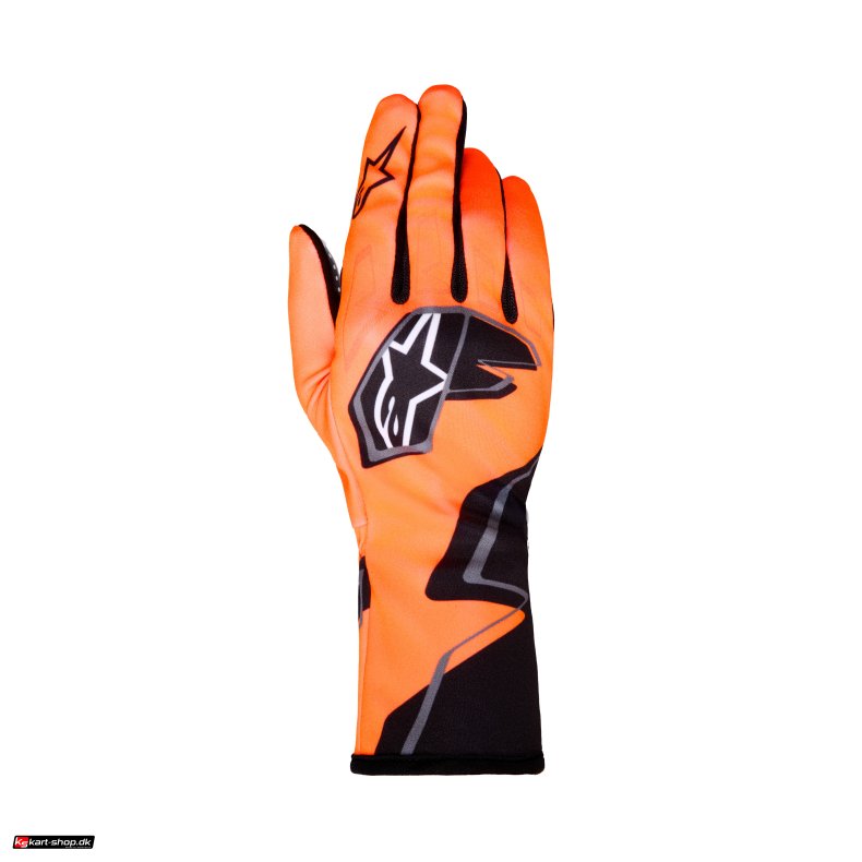 Alpinestars Tech-1 K Race v2 graph handske, orange fluo/sort/hvid, str. S-XXL