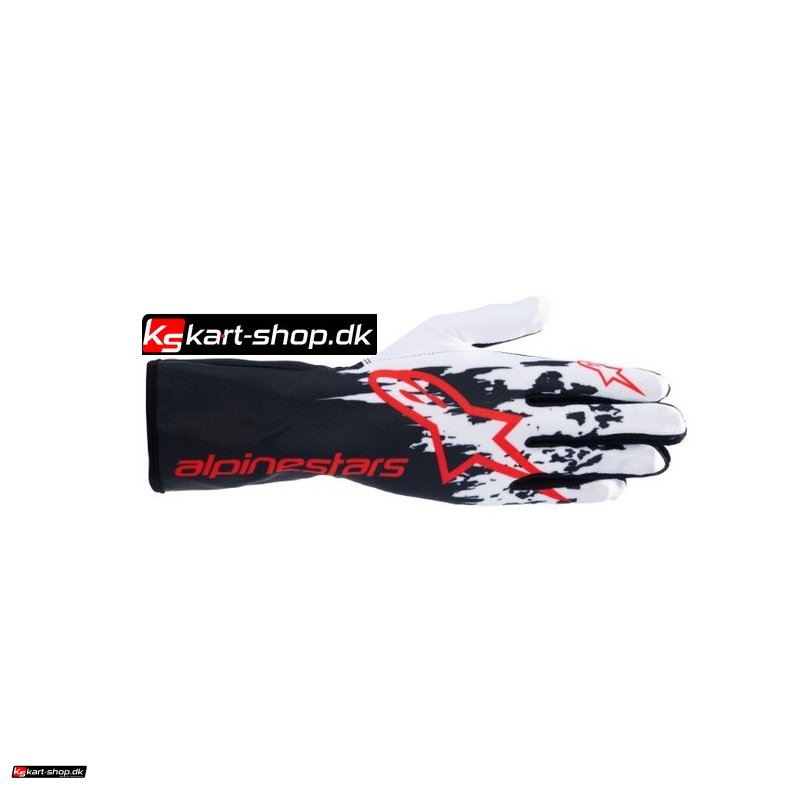 Alpinestars Tech-1 K v3 handske, sort/hvid/rd, Str S - XXL 