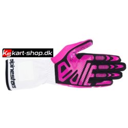 Alpinestars Tech-1 K v3 handske, hvid/fuchsia/sort, Str S - XXL 