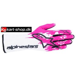 Alpinestars Tech-1 K v3 handske, hvid/fuchsia/sort, Str S - XXL 