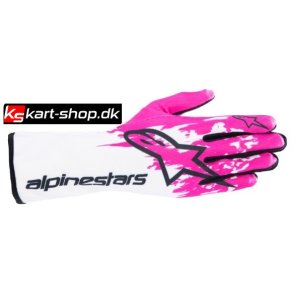 Alpinestars Tech-1 K v3 handske, hvid/fuchsia/sort, Str S - XXL 