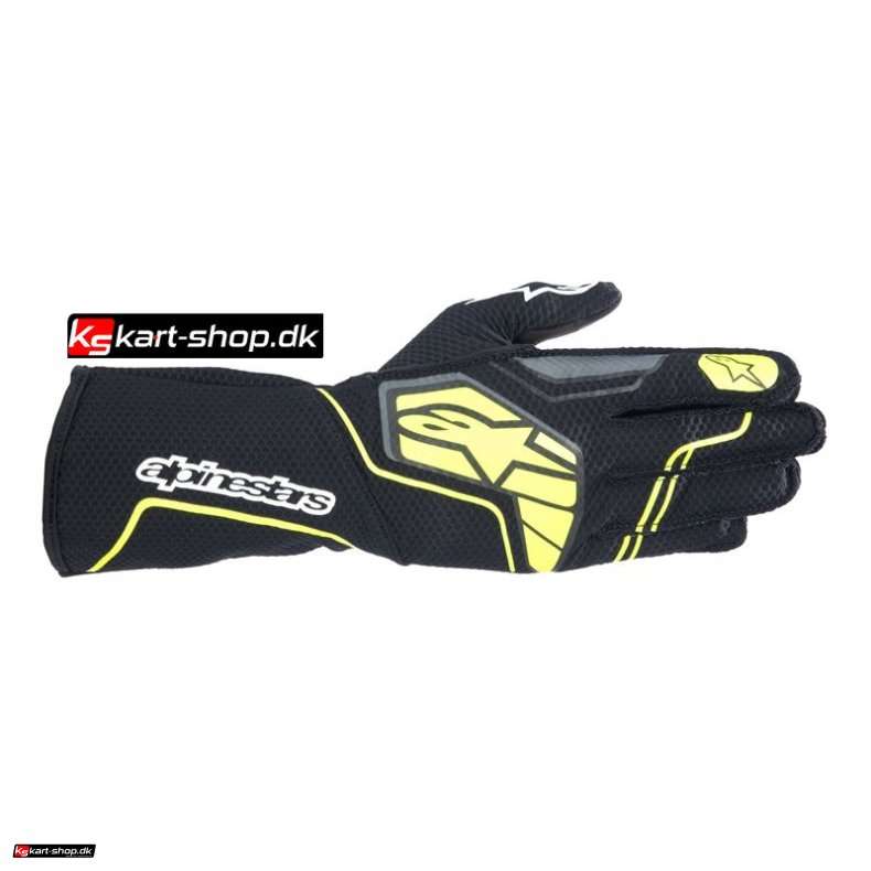 Alpinestars Tech-1 KX v4 handske, gr/sort/gul fluo, Str S - XXL 