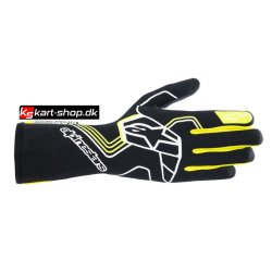 Alpinestars Tech-1 Race v4 FIA/SFI handske, sort og gul fluo, str. S - XXL