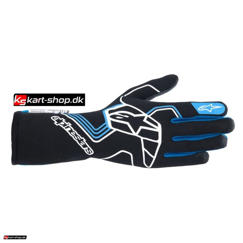Alpinestars Tech-1 Race v4 FIA/SFI handske, sort og bl, str. S - XXL