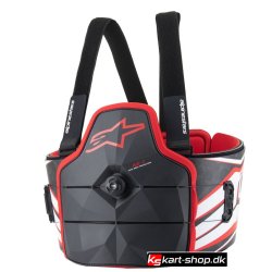 Alpinestars AK-1 ribbensbeskyttelse, sort/hvid/rd, Str. XXS/XS - L/XL 