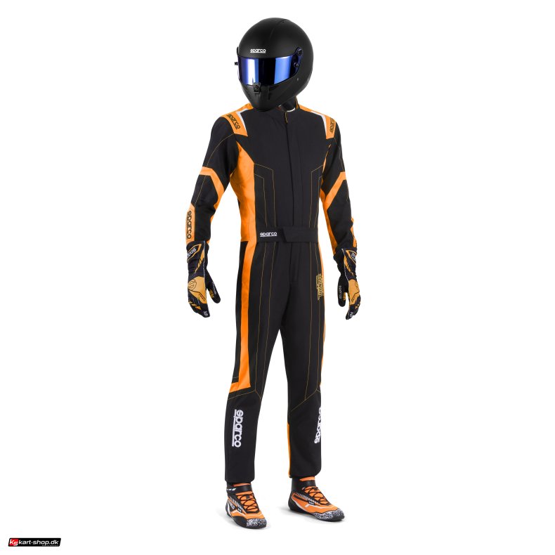 Sparco Thunder Advance brne karting kredragt, sort/orange, Str. 120 - 150