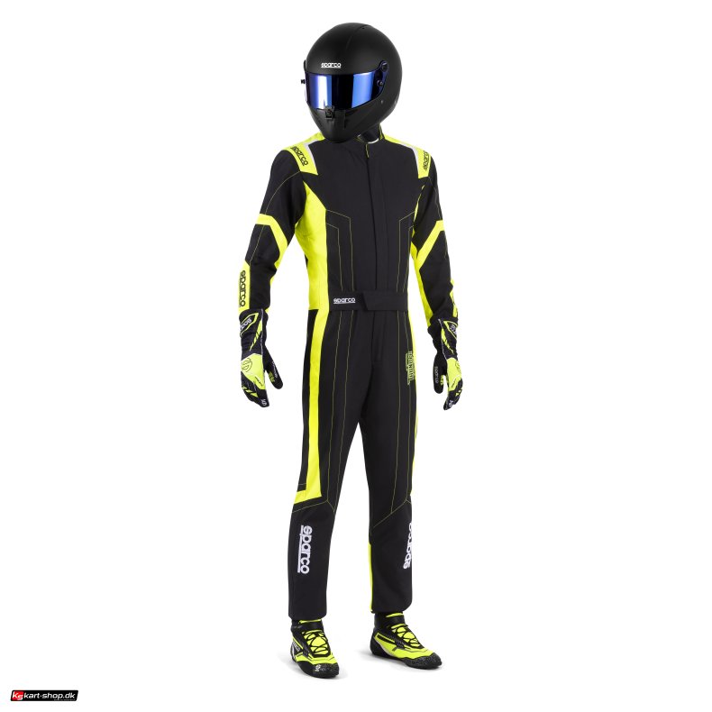 Sparco Thunder Advance karting kredragt, sort/gul, Str. SX - XXL