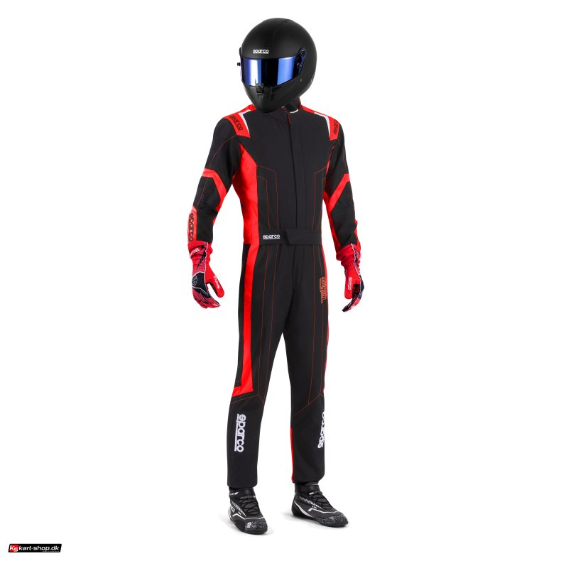 Sparco Thunder Advance karting kredragt, sort/rd, Str. SX - XXL