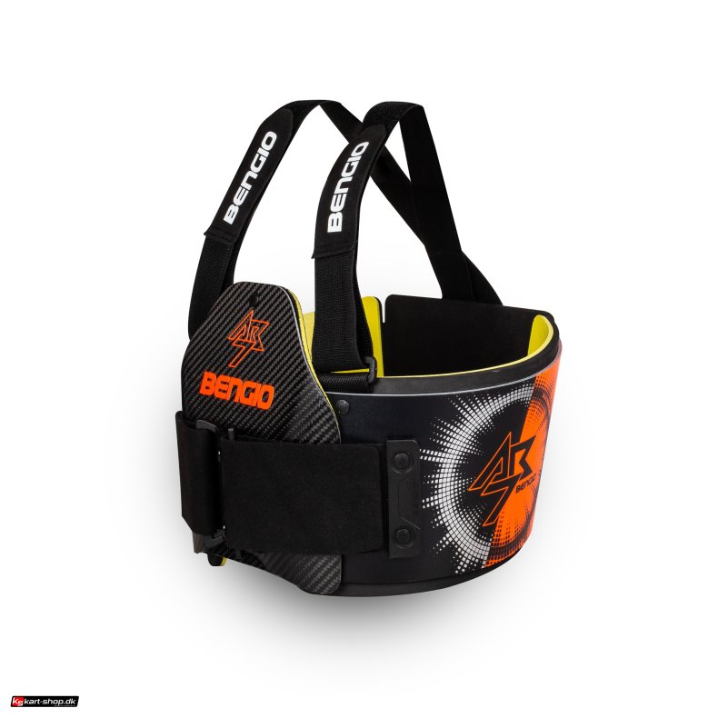 Bengio AB7 Lady ribbensbeskytter, sort/orange fluo, str. XS - XL