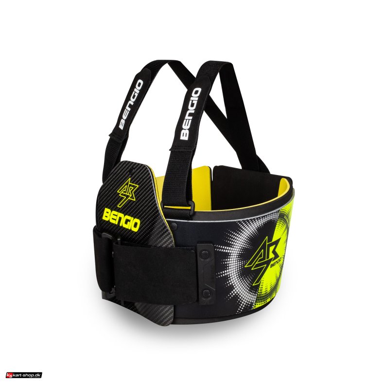 Bengio AB7 ribbensbeskytter, sort/gul fluo, str. XXS - XXL 