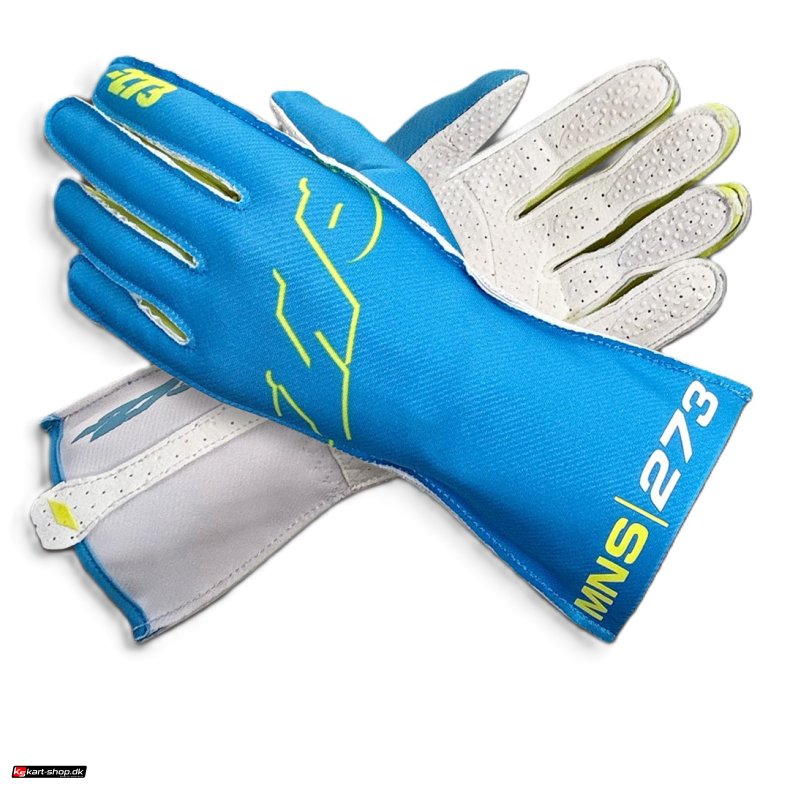 Minus 273 MNS-1 karting handsker, cyan/gul fluo, str. 3XS - XL