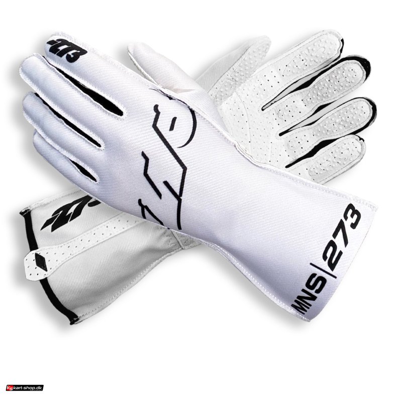 Minus 273 MNS-1 karting handsker, hvid/sort,  str. 3XS - XL