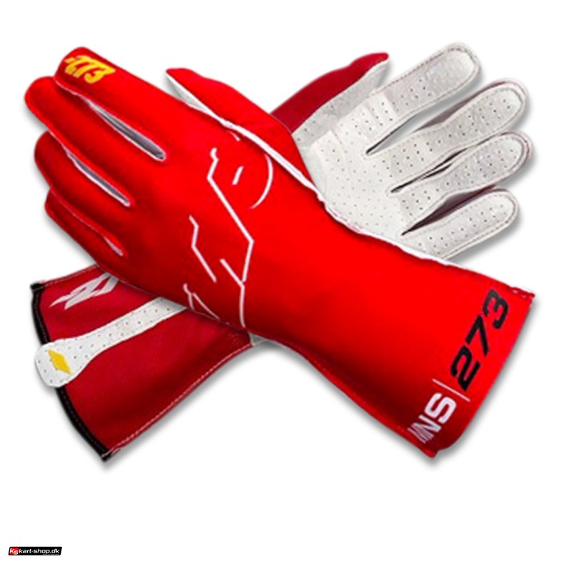 Minus 273 MNS-1 karting handsker, rd/hvid,  str. 3XS - XL