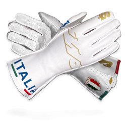 Minus 273 ITALIA Type-1 karting handsker, hvid/guld/bl,  str. 3XS - XL
