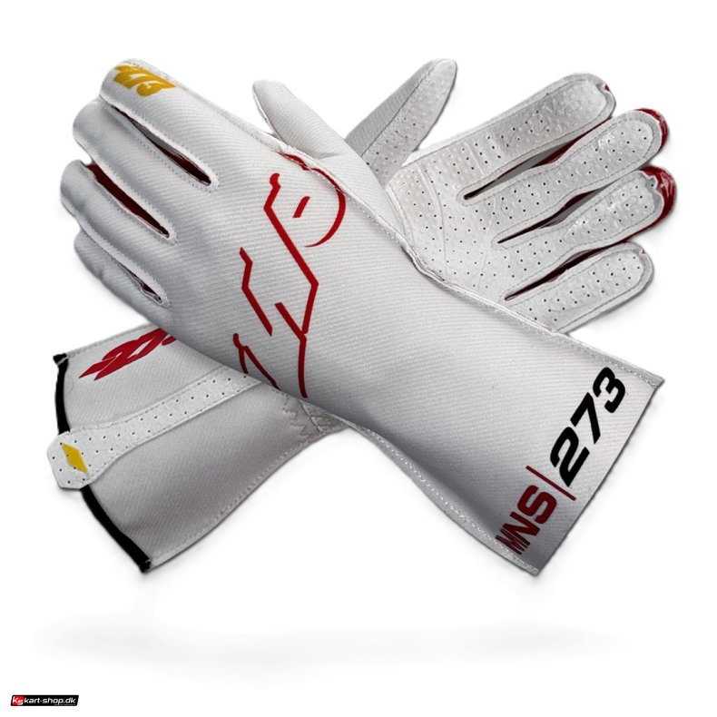 Minus 273 MNS-1 karting handsker, hvid/rd/sort/gul,  str. 3XS - XL