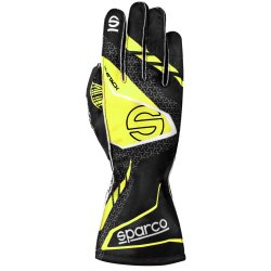 Sparco K-Attack karting handske, sort/gul, str. 7 - 13