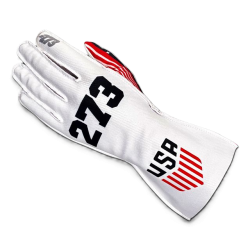 Minus 273 USA WHITE, karting handsker, hvid, Str. 2XS - XL