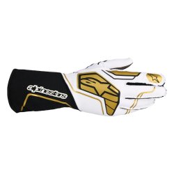 Alpinestars Tech-1 KX v4 handske,  hvid/sort/guld, str.  XXS-XXL