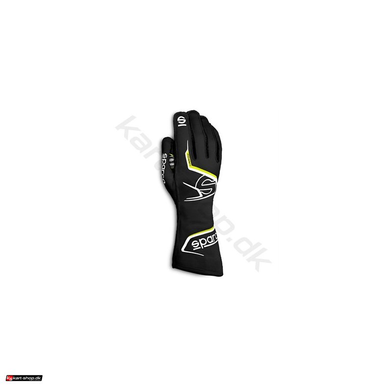 Sparco Arrow K karting handske, sort/gul fluo, str. 7-12