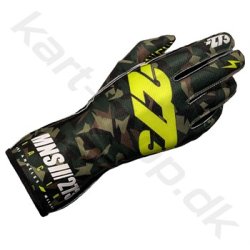 Minus 273 Camo 3 karting handsker, army/sort/gul fluo, str. 3XS - XL