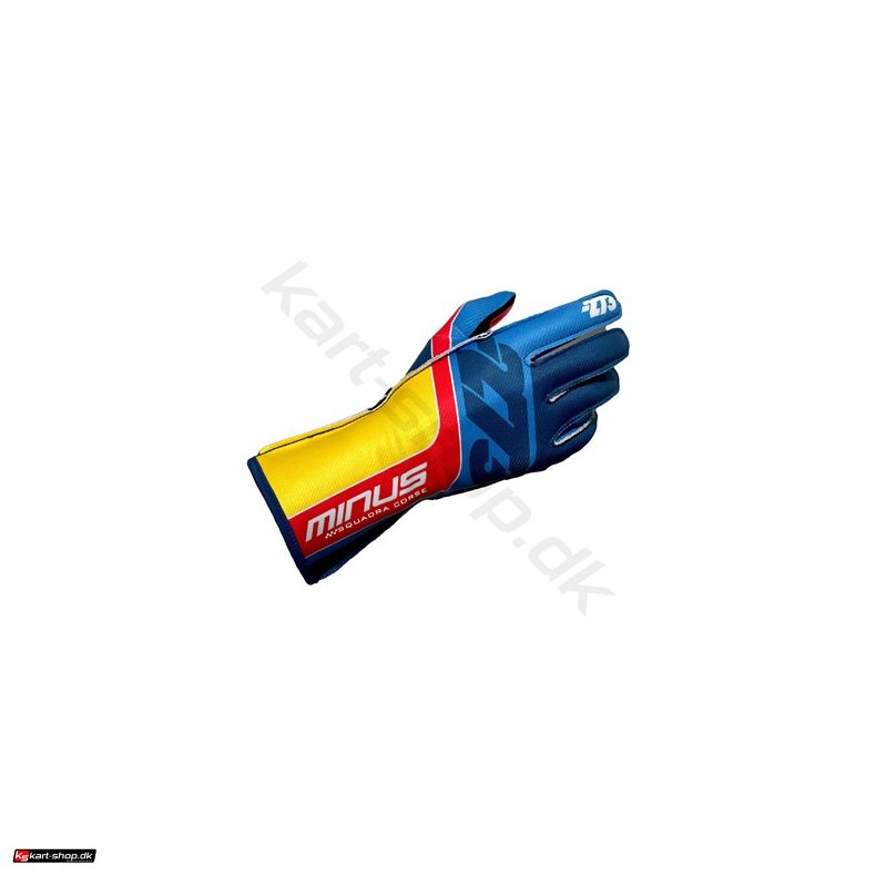 Minus 273 GP-R karting handsker, cyan/navy/yellow/red, str. 3XS - XL