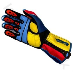 Minus 273 GP-R karting handsker, cyan/navy/yellow/red, str. 3XS - XL