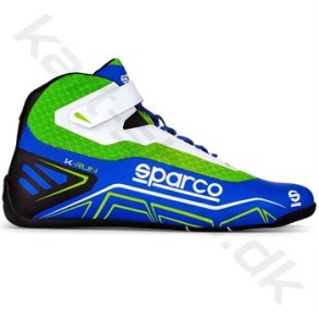 Sparco K-Run sko, lysebl/grn fluo, str. 26-48