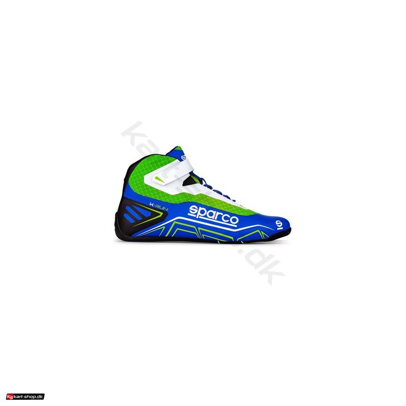 Sparco K-Run sko, lysebl/grn fluo, str. 26-48