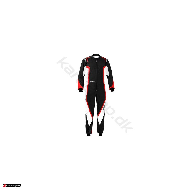 Sparco Kerb karting kredragt, sort/hvid/rd, Str. XS-XXL