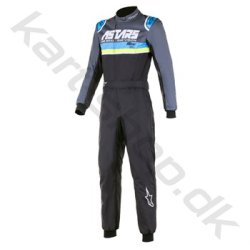 Alpinestars KMX-9 v2 graph karting kredragt, sort/cyan/gul fluo, str. 40-60