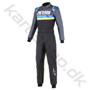 Alpinestars KMX-9 v2 graph karting kredragt, sort/cyan/gul fluo, str. 40-60