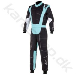 Alpinestars KMX-3 v2 karting kredragt, sort/turquoise, str. 40-60