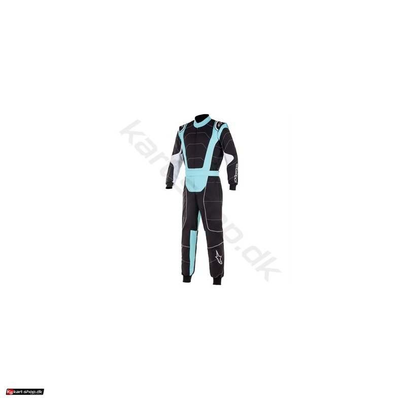 Alpinestars KMX-3 v2 karting kredragt, sort/turquoise, str. 40-60