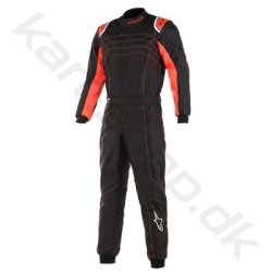 Alpinestars KMX 9 v2 karting kredragt, sort/rd fluo, str. 40-60