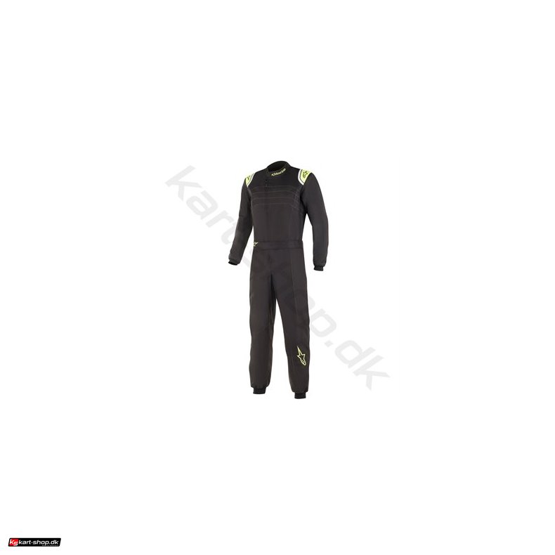 Alpinestars KMX 9 v2 karting kredragt, sort/gul fluo, str. 40-60