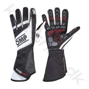 OMP KS-1R handske, sort/hvid/slv, str. 5XS-XL