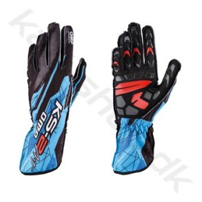 OMP KS-2 ART handske, sort/cyan, str. 5XS-XL