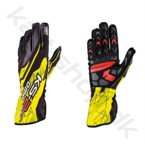 OMP KS-2 ART handske, sort/gul fluo, str. 5XS-XL
