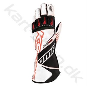 OMP KS-2R handske, hvid/rd, str. 5XS-XL